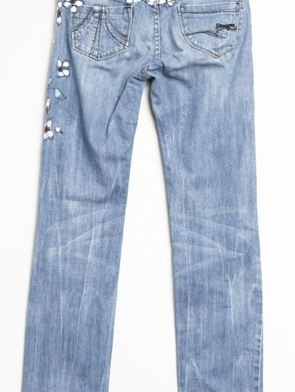 Desigual Florish Art Denim Size 30 Light Wash Blue Women’s Jeans - Picture 2 of 5